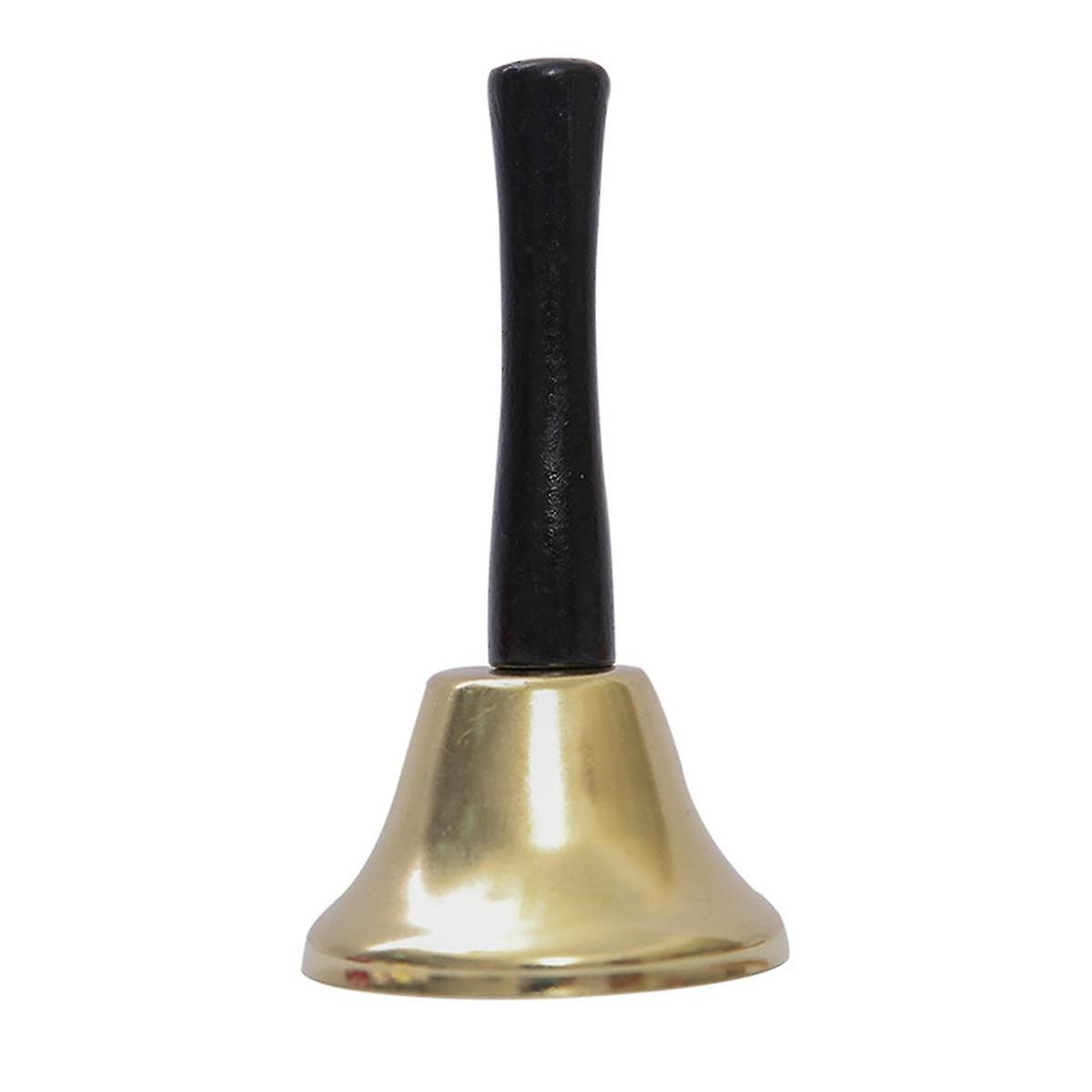 Gold Steel Hand Bell Loud Call Bell Alarm, Family Loves, Musical Hand Bells, Cow Bells with Stick G