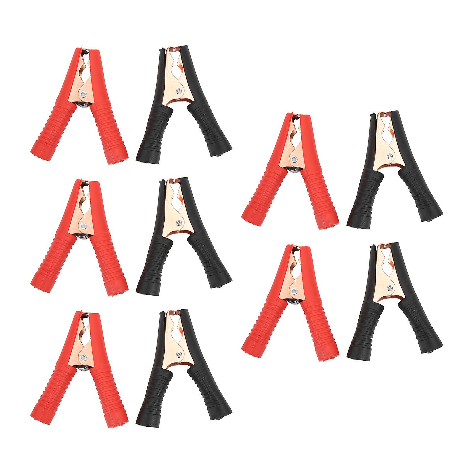 5 Sets Battery Clamp, Power Inverter Wire Connector Clamps 100A Testing Clip Black Red for Car Truck Batteries