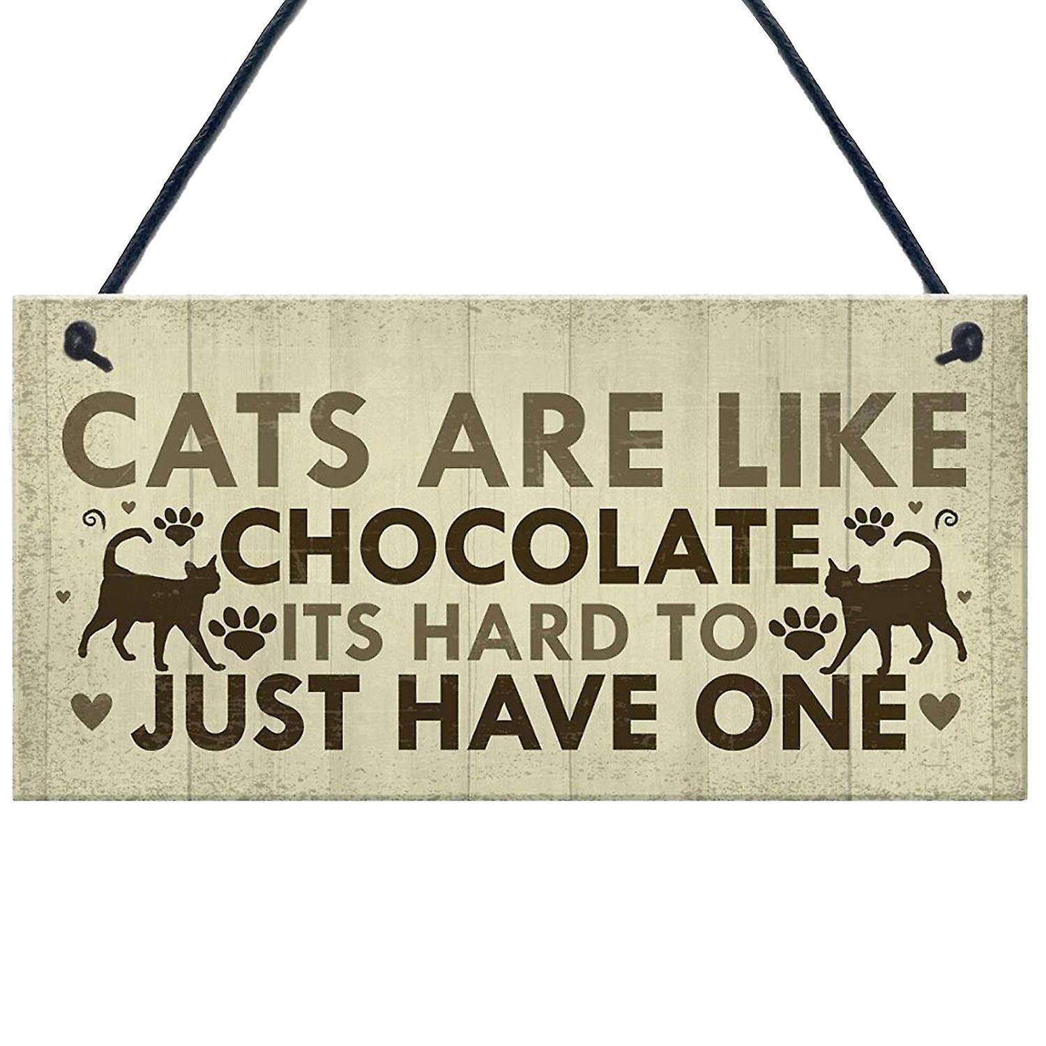 Cats Wooden Plaque Hanging Design Kitten Print Cats Footprint Funny Cats House Hanging Plaques for