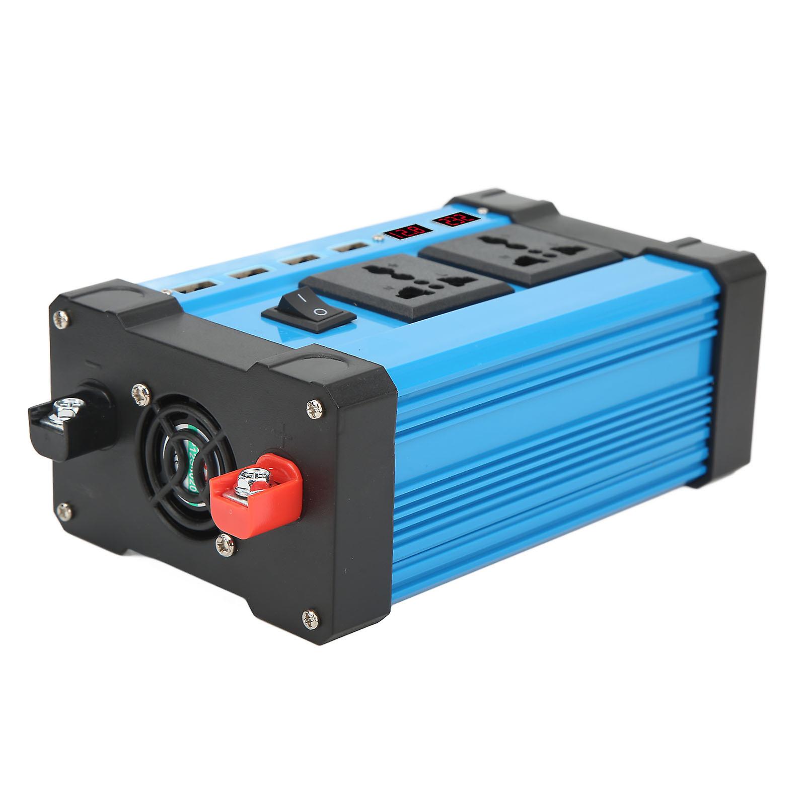 500W D Cto AC Inverter Solar Inverter with Smart Dual LCD Display Screen 4 USB 4.2A Fast Charging Ports 12V to 220V