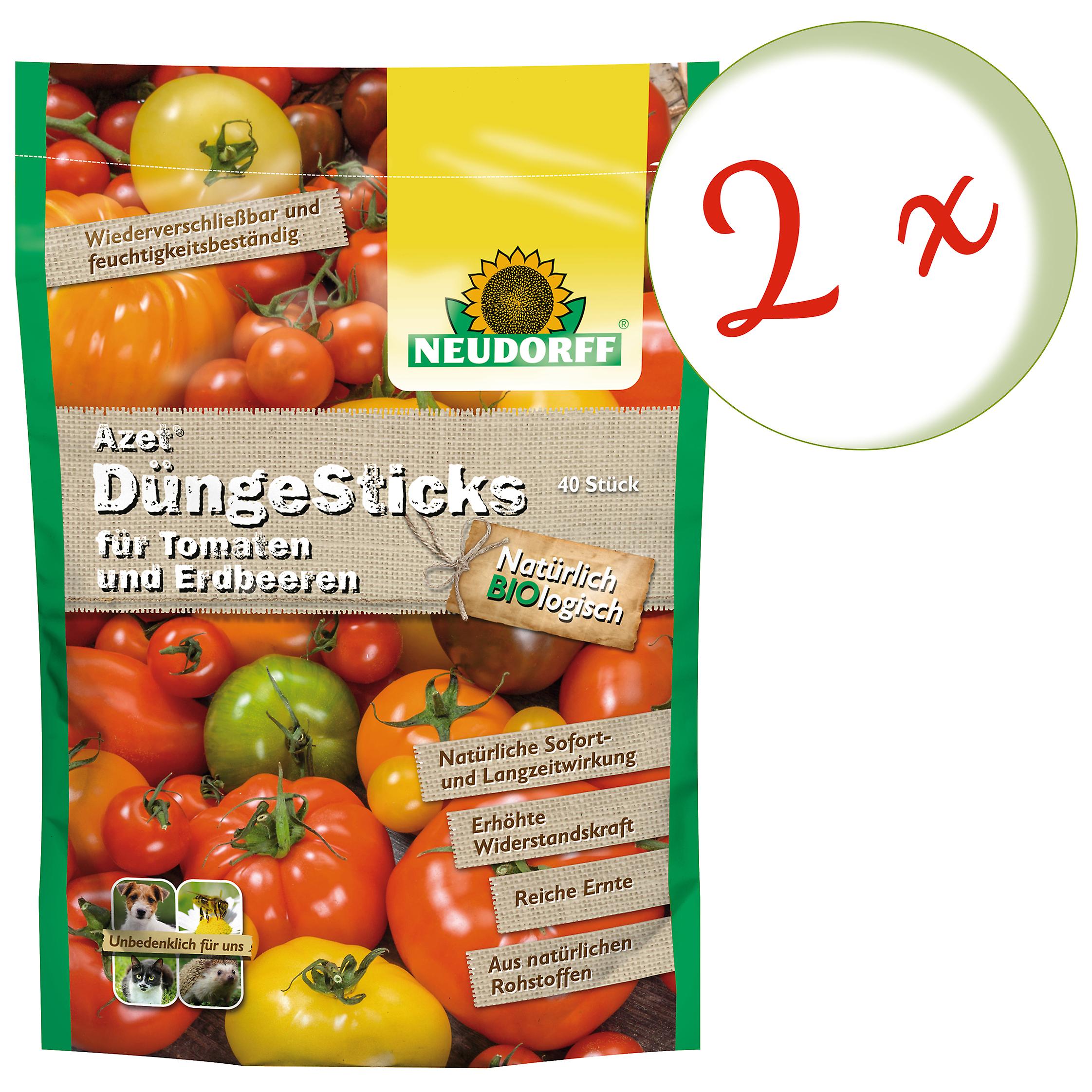 2 x NEUDORFF Azet® fertilizer sticks for tomatoes and strawberries, 40 sticks