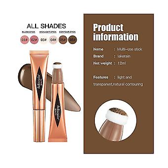Multi- Makeup Pen Blush High-gloss Contour Pen Sponge Tip Pearlescent Fine Shining Brightening Beauty Stick, 3