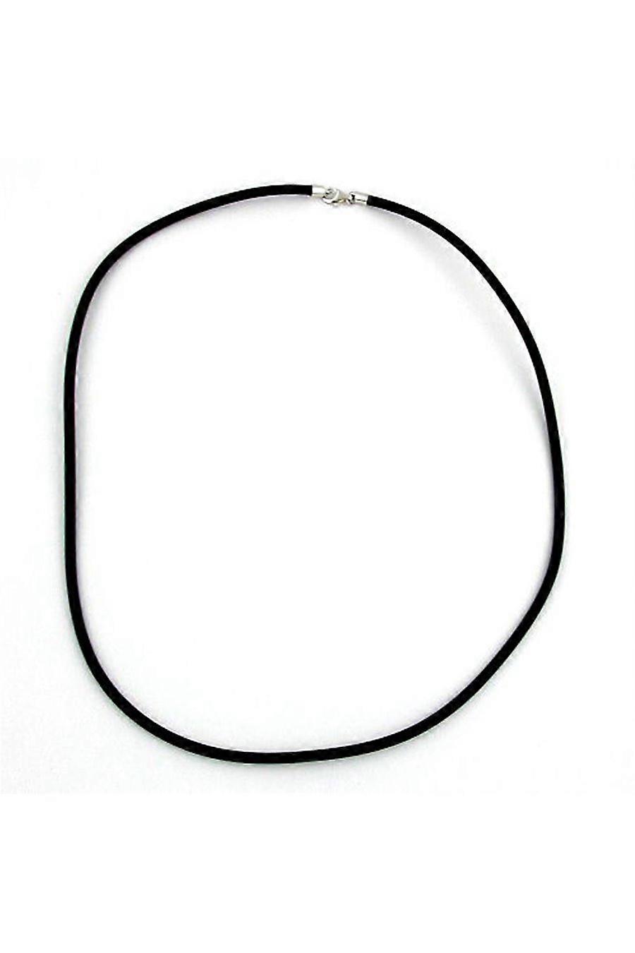Necklace 3mm Rubber Silver Clasp 925 - Gl90887