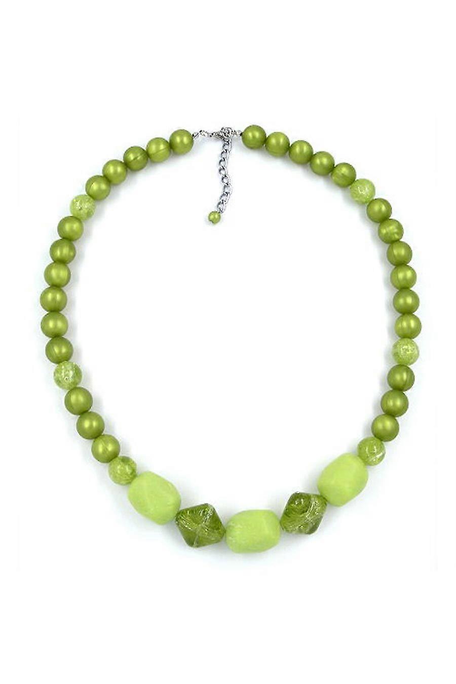 Necklace Tubes & Beads Green 55cm - Gl02346