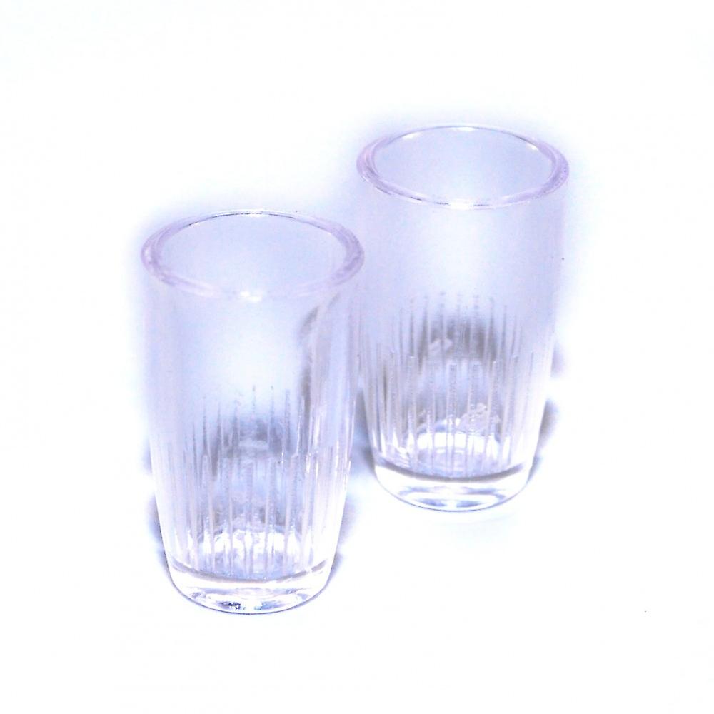 Dolls House Pair Of Clear Vases Miniature Flower Holder 1:12 Scale Accessory