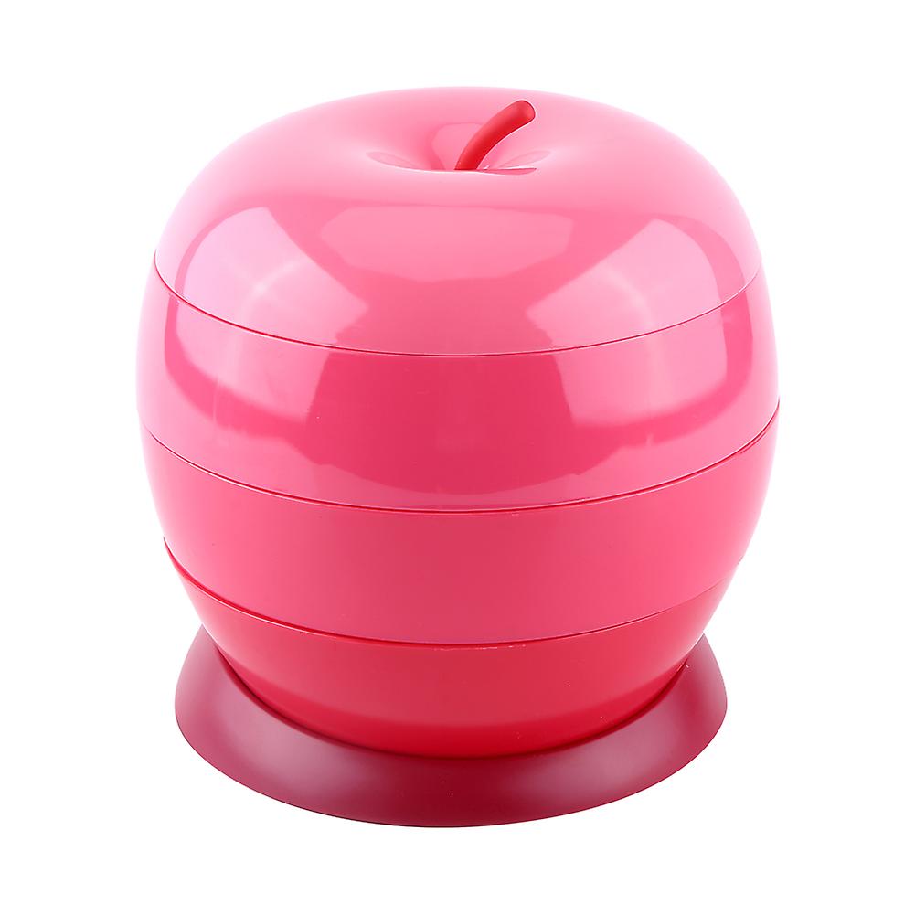Apple Shape Plastic Organizer Boxes Rotation Food Storage Container Candy Snacks Box Red