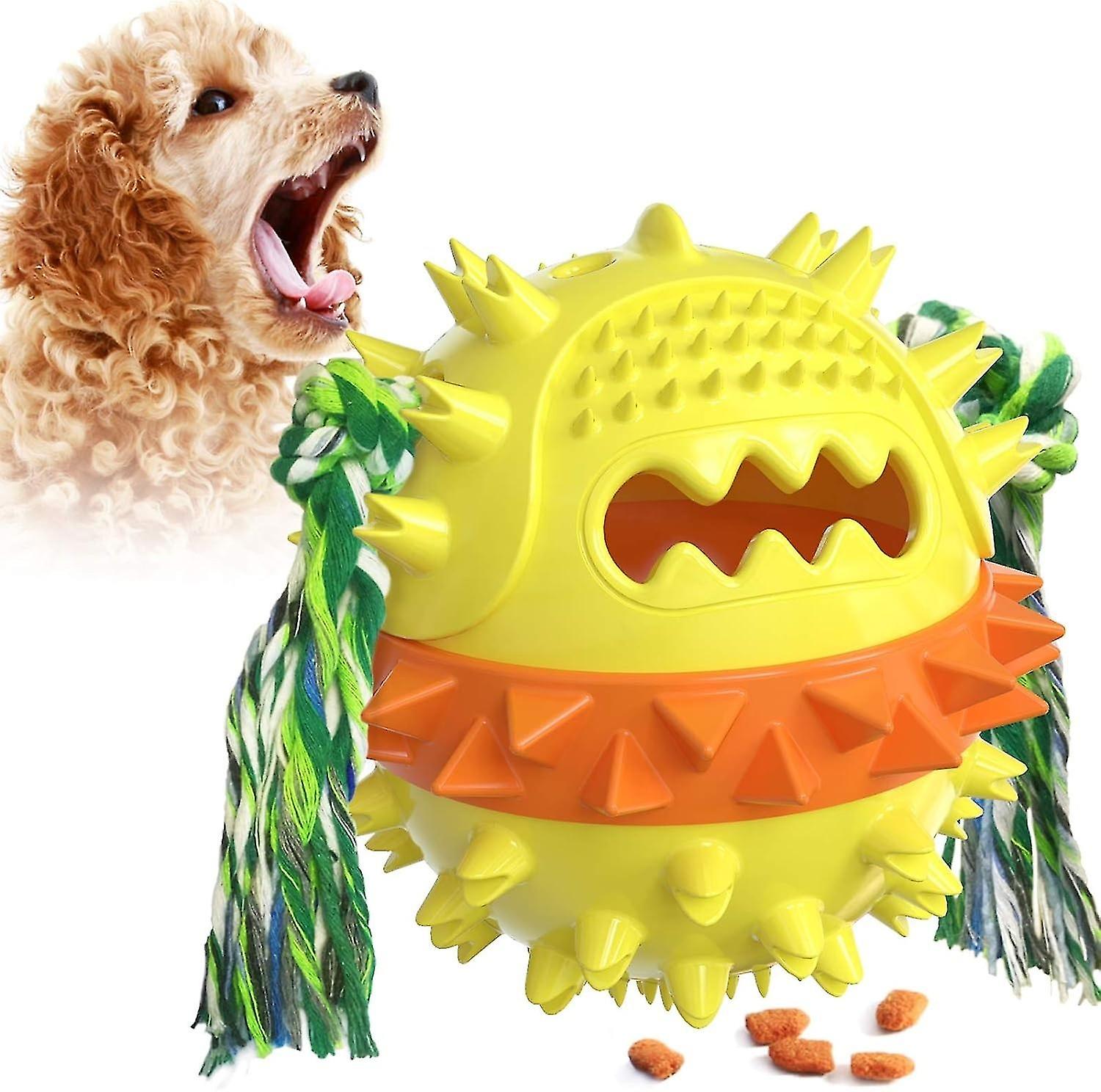 Dog Toy with Suction Cup - Chew Toy - Multifunctional Toy - Pet Teeth Cleaning - Interactive Toy (Ye