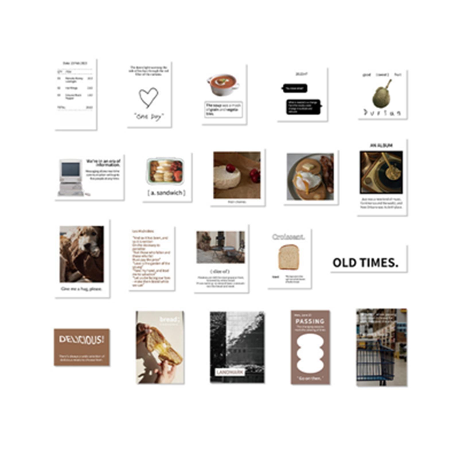 40pcs Handbook Decorative Stickers Self Adhesive Various Patterns Tear Resistant Aesthetic Stickers For Album Craft DIY Coffee and Toast
