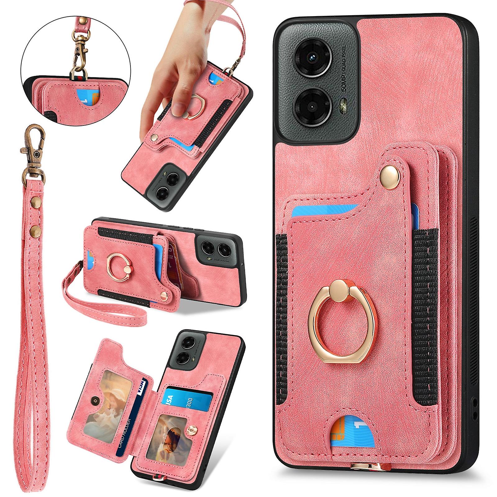 Retro Ring Wallet Phone Case For Motorola Moto G 2024