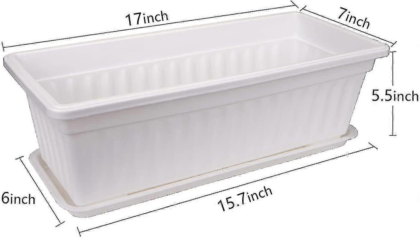 5 Pack 17 Inch Witte Bloem Bloem Doos Plastic