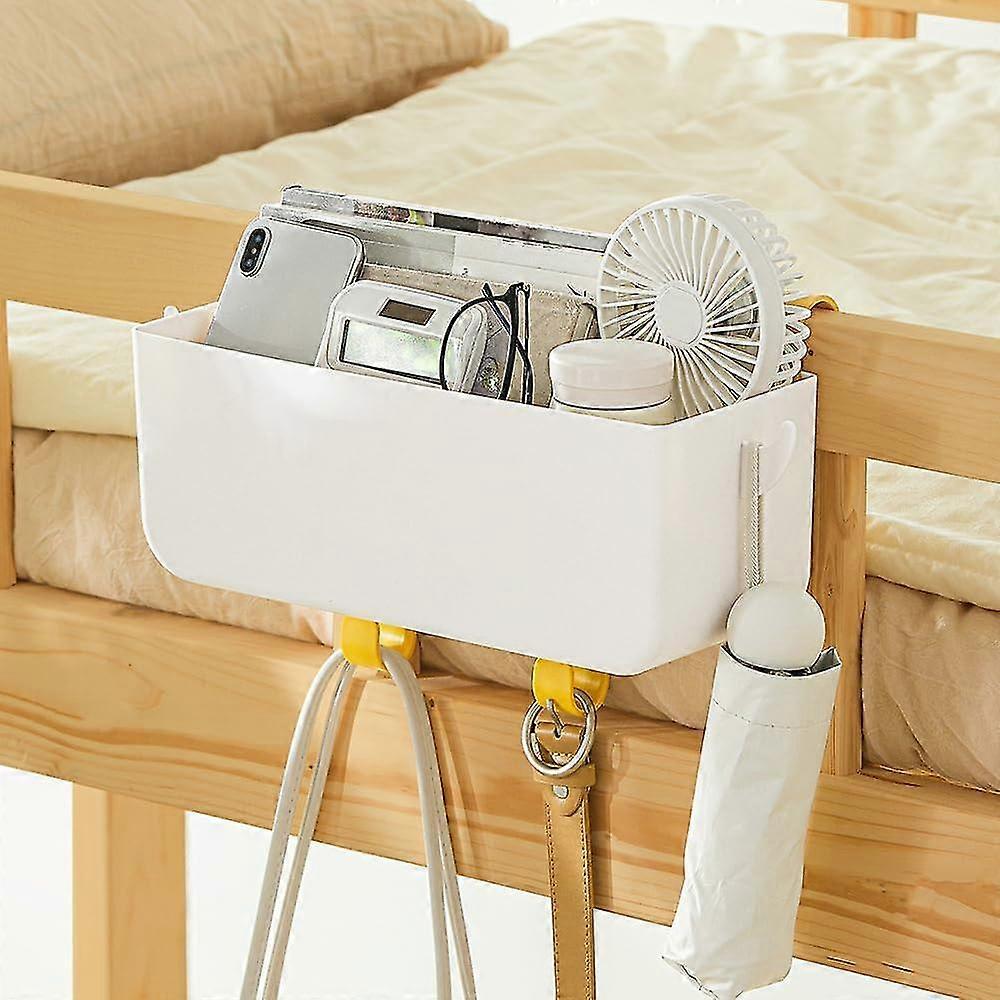 Bedside Hanging Storage Basket With Hooks Multi-function Organizer Caddy Remote Holder