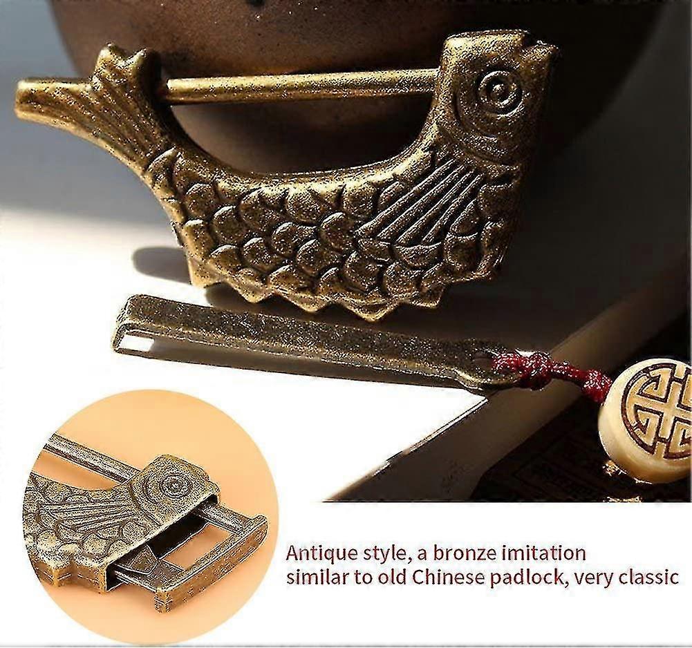Metal Fish Shape Lock Antique Bronze Fish Shape Lock Old Chinese ...