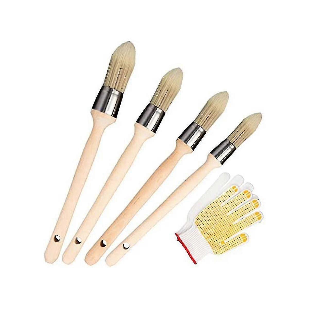 Trim Painting Tool,4 X Small Paint Brush For Touch Ups And 1 X Non Gloves, Trim Paint Brush Edge Pa-Excellence
