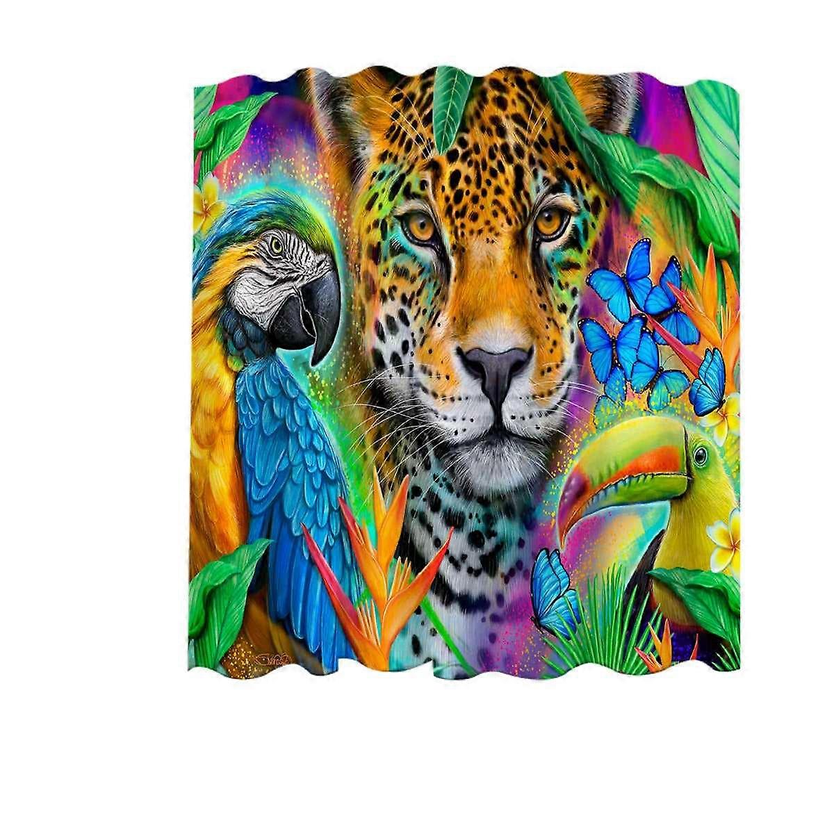 Faces of Nature Macaw Ara Jaguar Toucan Shower Curtain