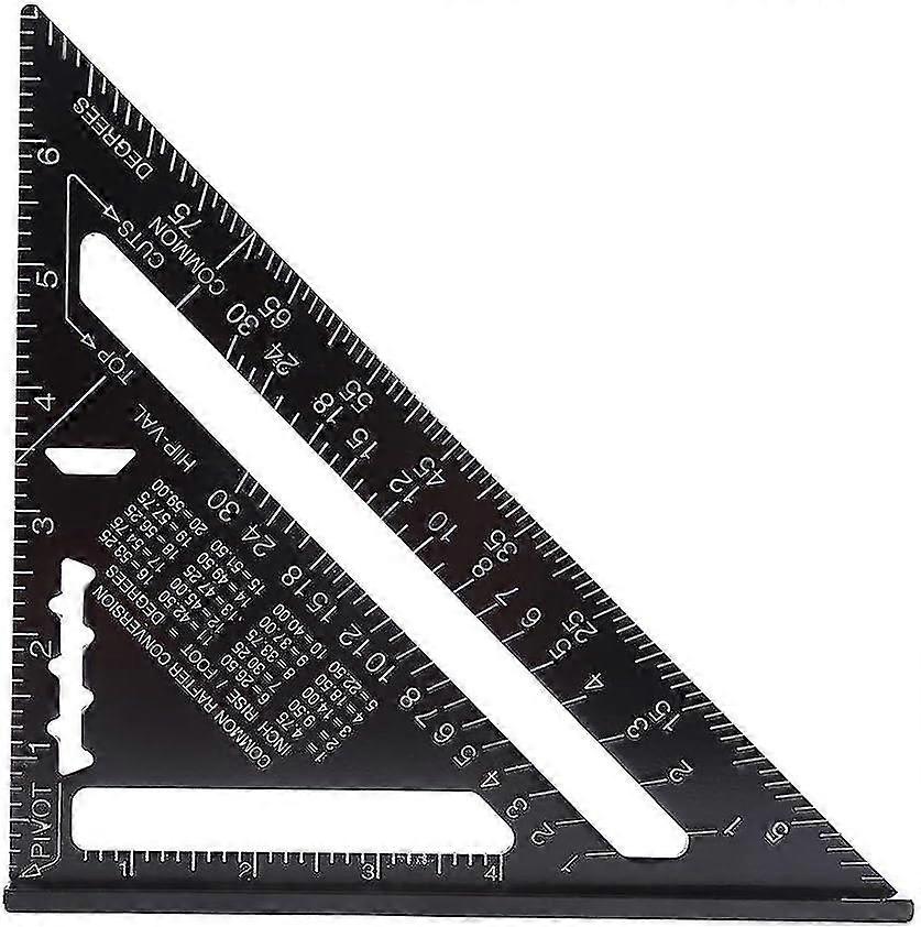 7 Inch Metric/Imperial Aluminum Square Tool Triangle Ruler Angle Protractor High Precision