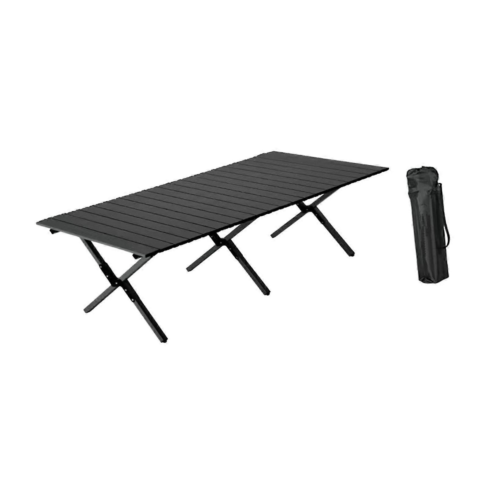 Camping Foldebord Kompakt Foldbart Picnicbord til Vandring Strand Køkken sort