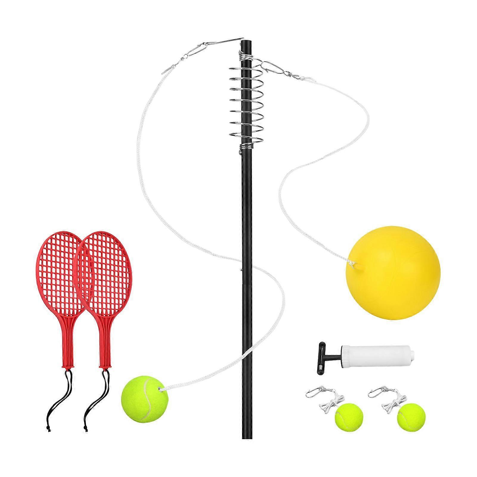 Tetherball Tennis Game Ball and Rope 2 Rackets Beginners Tennis Training Aid