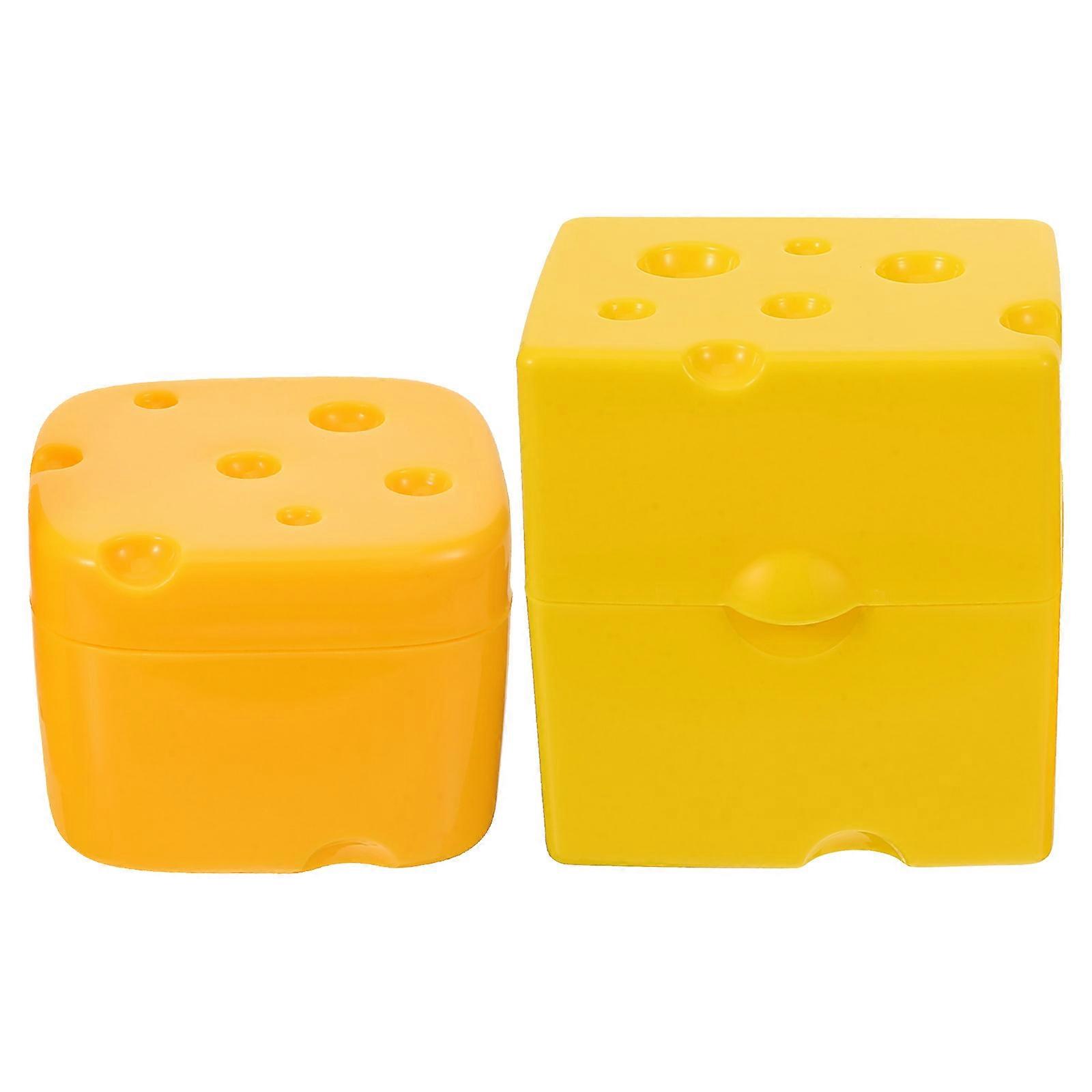 2pcs Cheese Storage Container Fridge Cheese Slice Storage Box Cheese Preservation Box