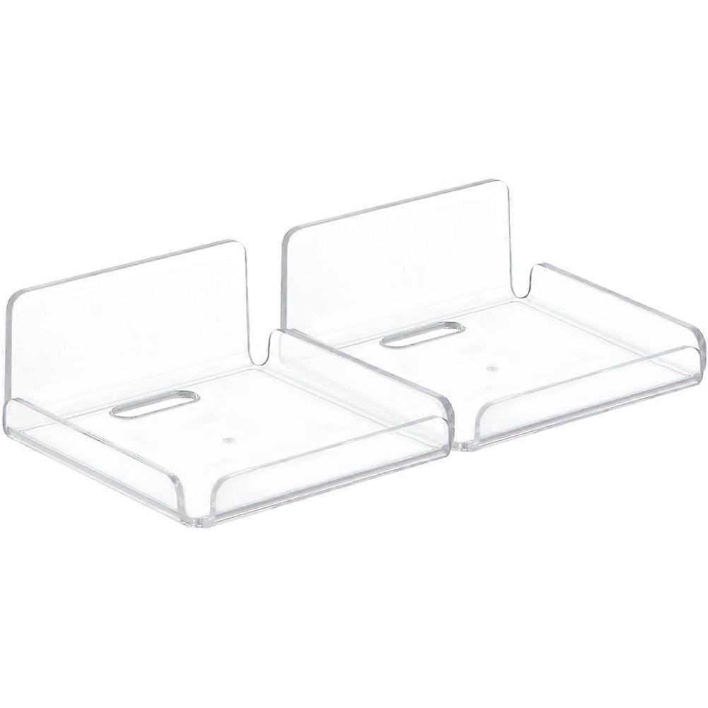 2pcs Small Wall Shelf Acrylic Router Wall Mount Rack Monitoring Camera Holder