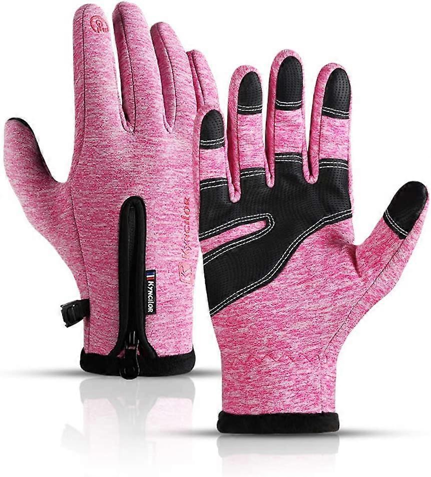 Winddichter und wasserdichter Sport-Touchscreen-Funktions-Fahrradhandschuh (rosa XL)