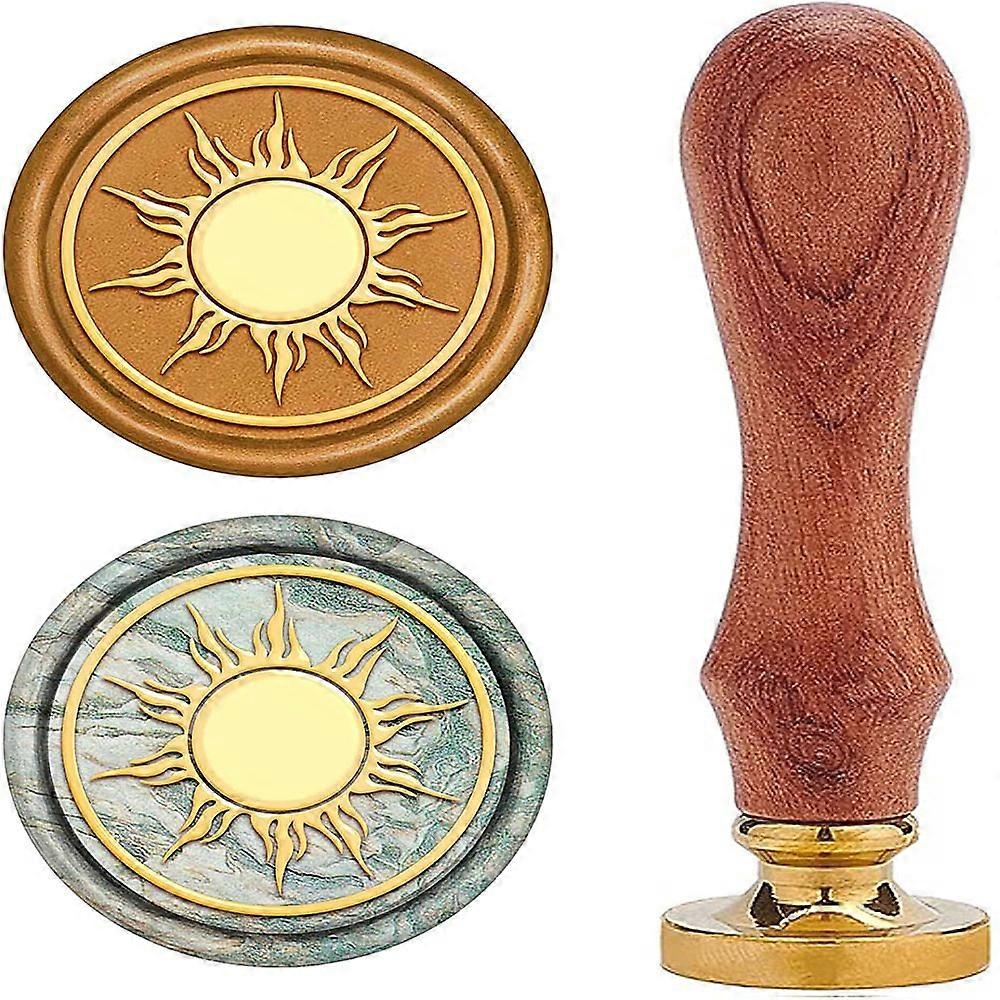 Sun pattern Wax Seal Stamp With Removable Vintage Retro Brass Head