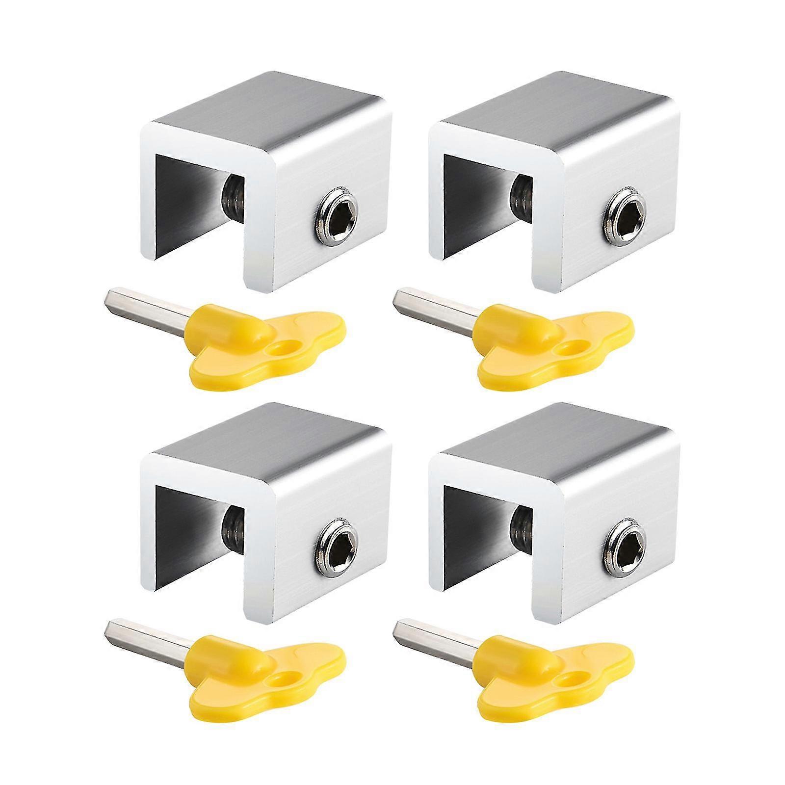 4pcs Sliding Move Window Safety Lock Adjustable Security Locks With For Key For