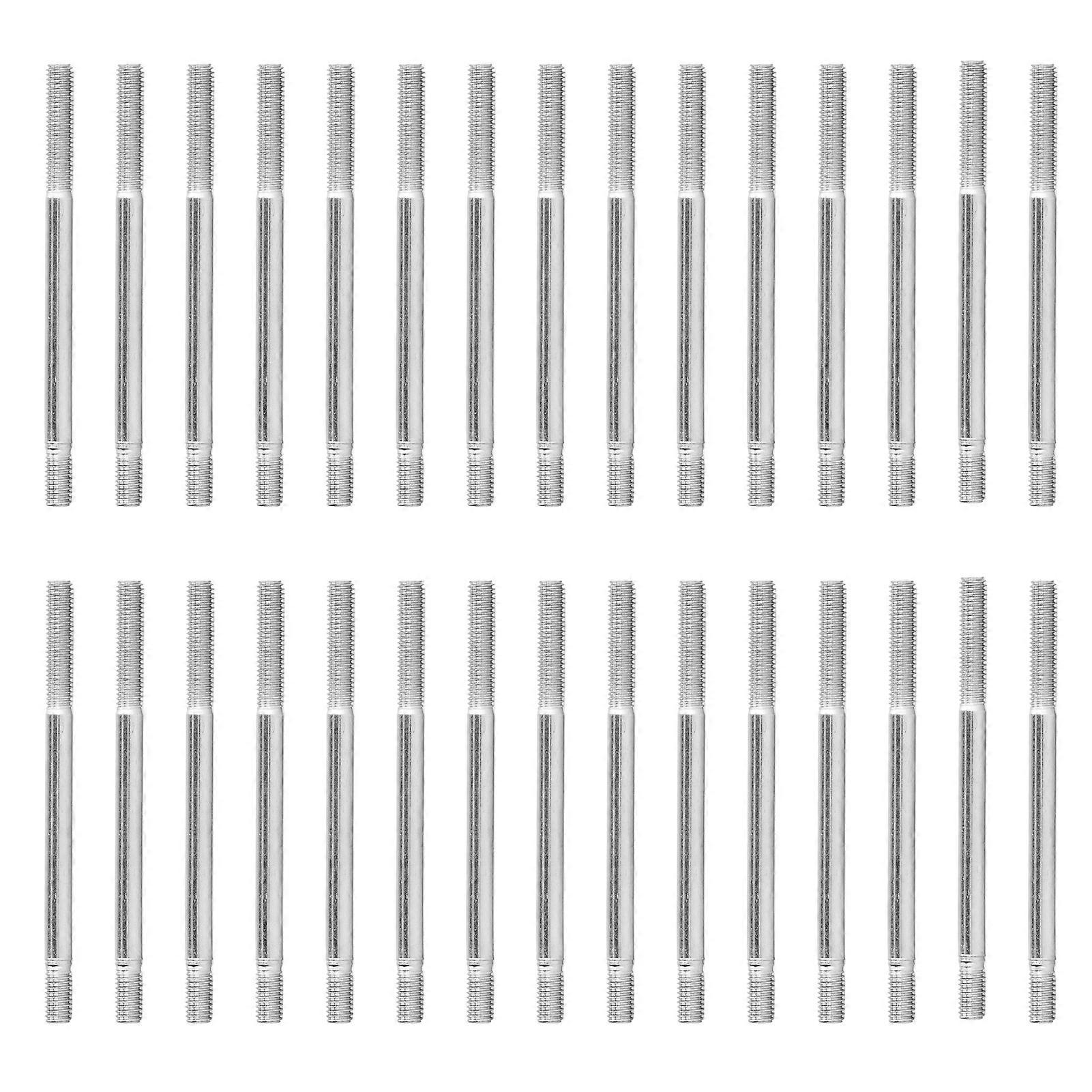 30PCS Double End Threaded Stud Carbon Steel Wear Resistant M6 Double Bolt Studs for Engine 95mm / 3.7in
