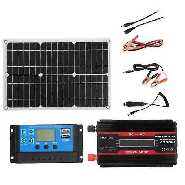 Dc 110-220 v solar panel kit power generator grid system battery powerbank waterproof 4000w solar inverters solar power 30a