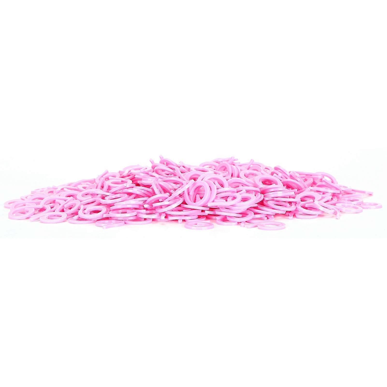 500Pcs Plastic Knit Marker Pink Counting Split Ring Crochet Locking Sewing Accessories S