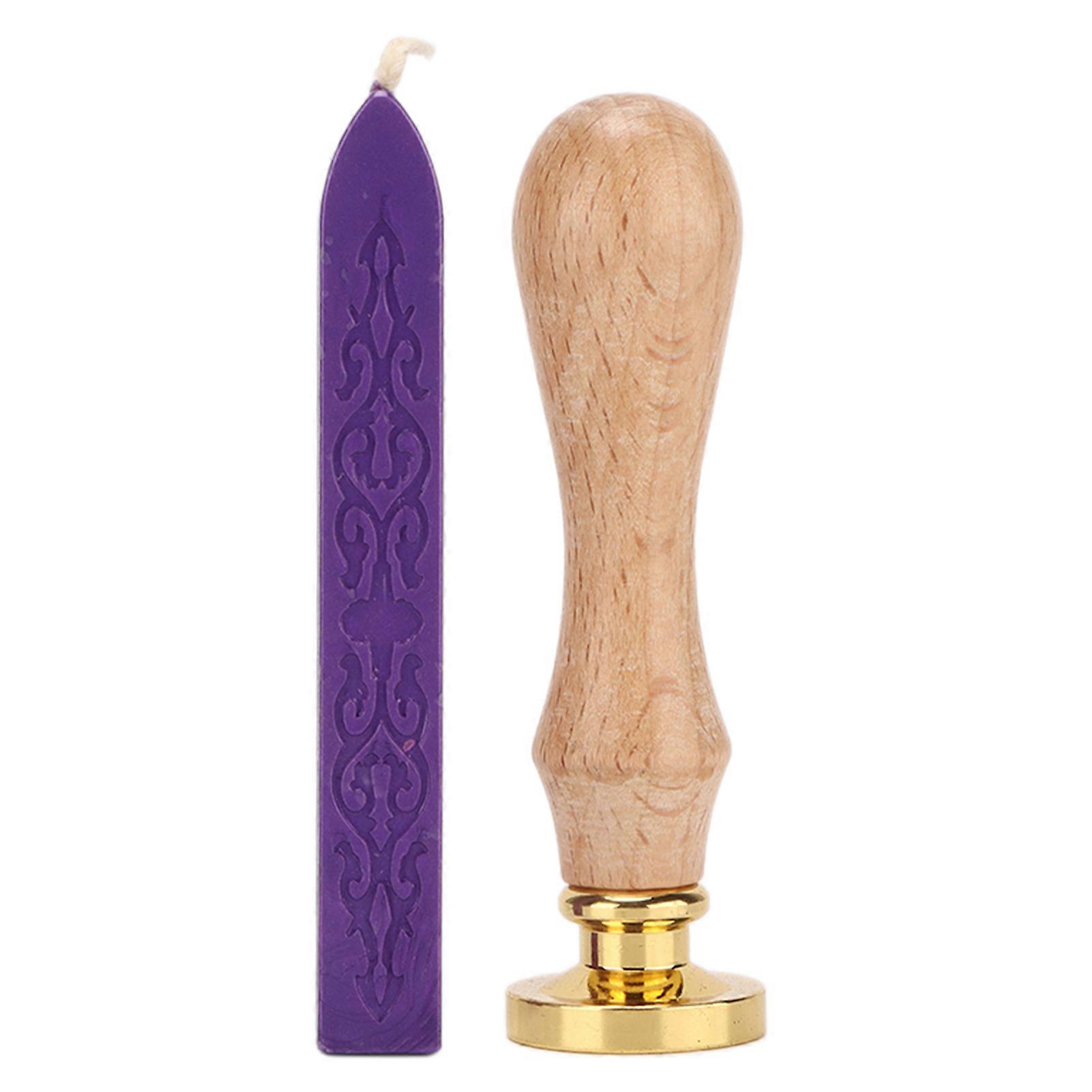 Wax Seal Exquisite Pattern Removable Head Widely Application Wax Stamp Kit for Sealing DecorationDark Purple Big Tree