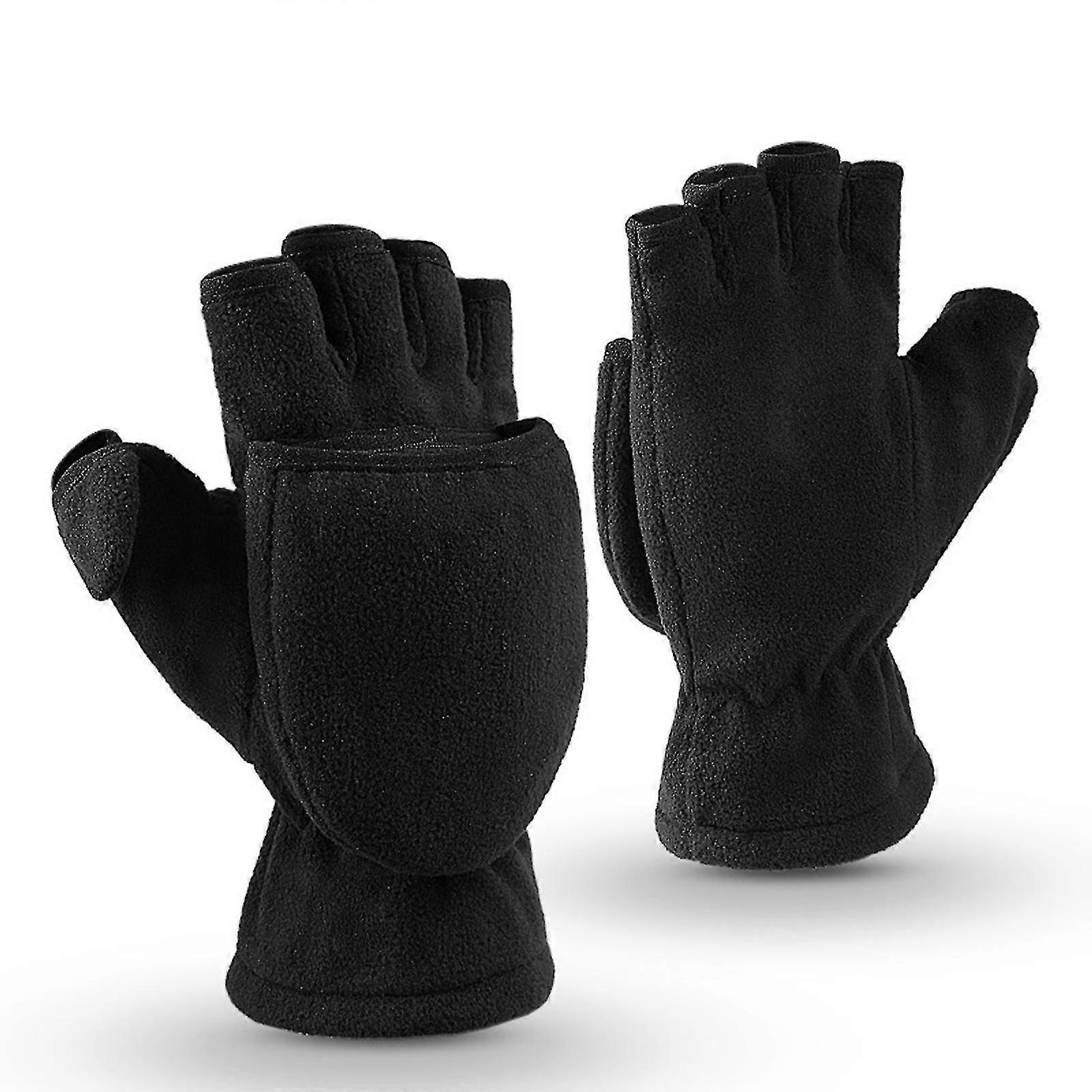 Finrless Convertible Mittens Insulated Fleece Warm For Men And Women _cc