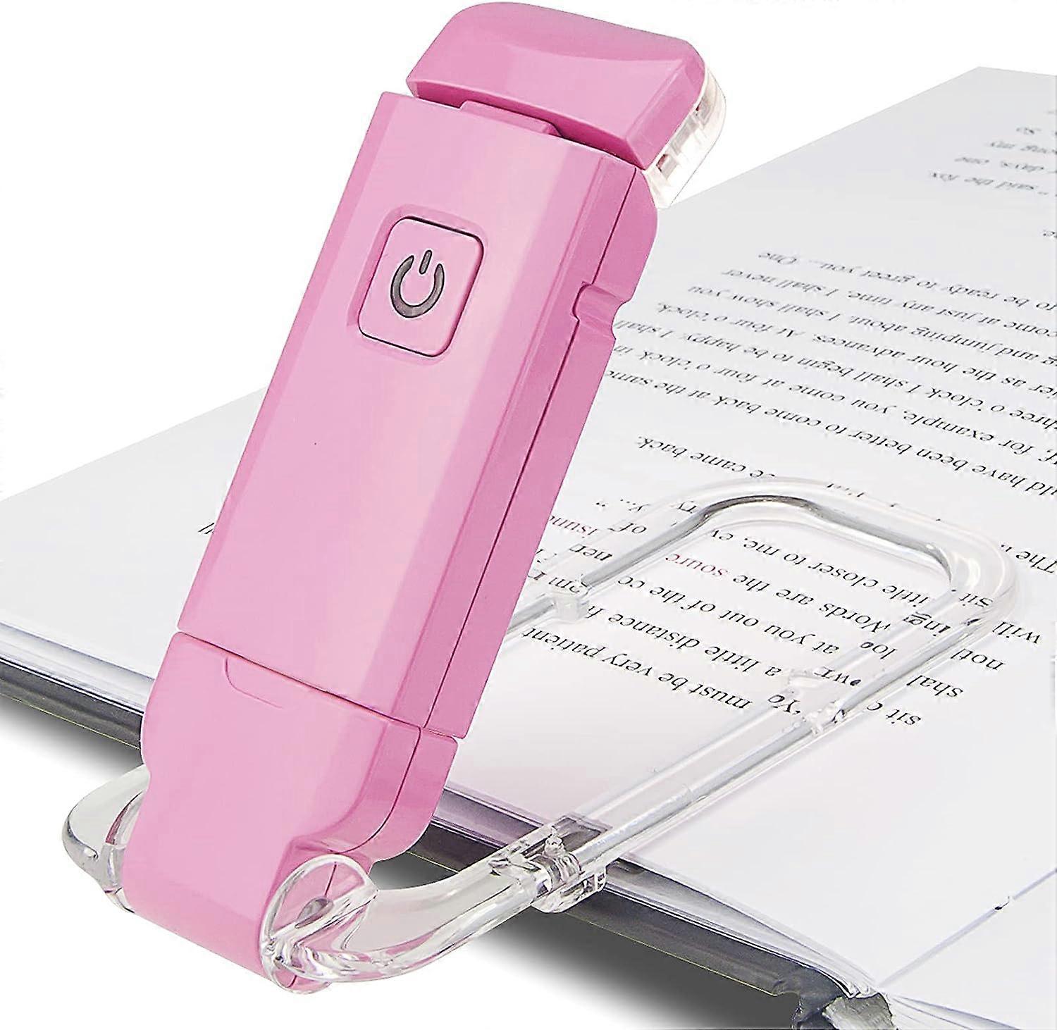 Reading Light for Book USB Rechargeable Reading Light 3 Brightness Settings for Eye Protection, Flexible Clip-on Lamp,Pink,2024 Ping