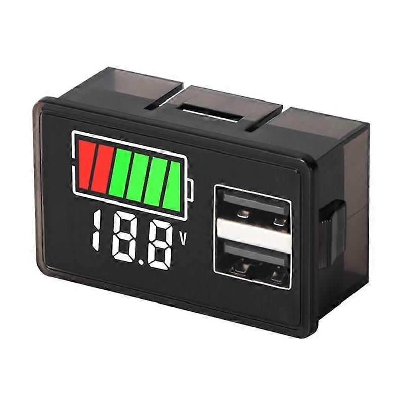 LED Digital Display Voltmeter Voltage Meter Tester with Dual-USB for Electrical