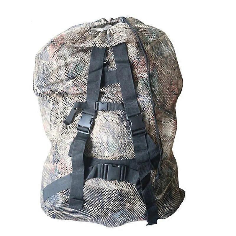 Hunting Decoy Mesh Bag Waterfowl Bait Storage Mesh Bag w/ Portable Shoulder Strap Drawstring Carrying Duck Pigeon Decoy Net Bag