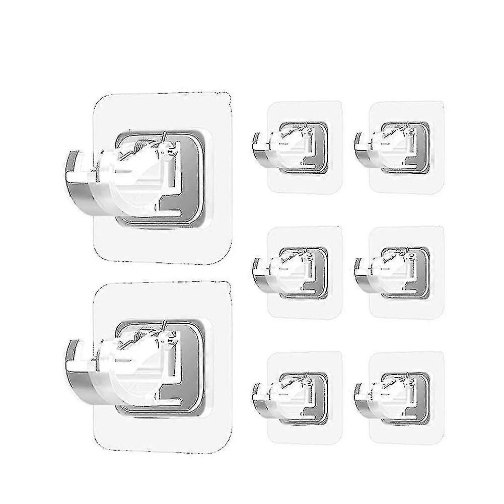8pcs No Drill Curtain Rod Brackets Curtain Rod Holder Hooks For Home