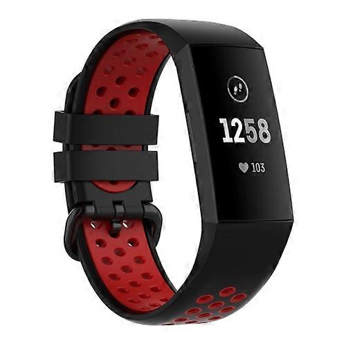 For Fitbit Charge 4 / Charge 3 / Charge 3 SE Watch Button Two Colors Silicone Replacement Strap Watchband