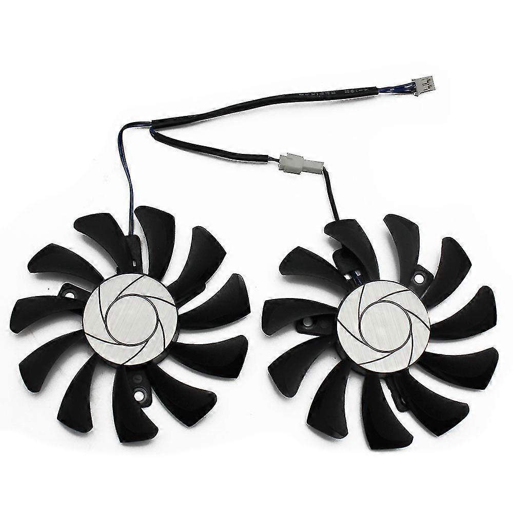 75mm 2pin Gtx1050ti Gpu køler dobbelt blæser til Geforce Gtx 1050ti Gtx-1050-ti-4gt-oc grafikkort cool