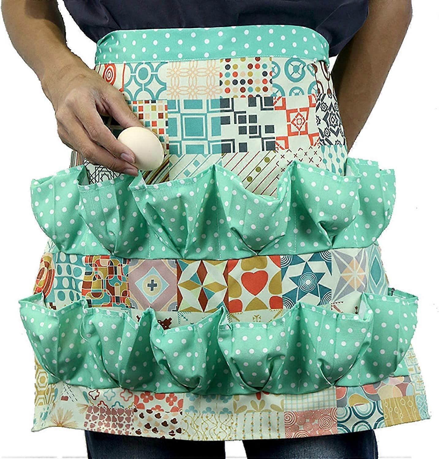 Chicken Egg Collecting Apron 12 Deep Pockets Egg Apron for Hense Duck Goose Eggs