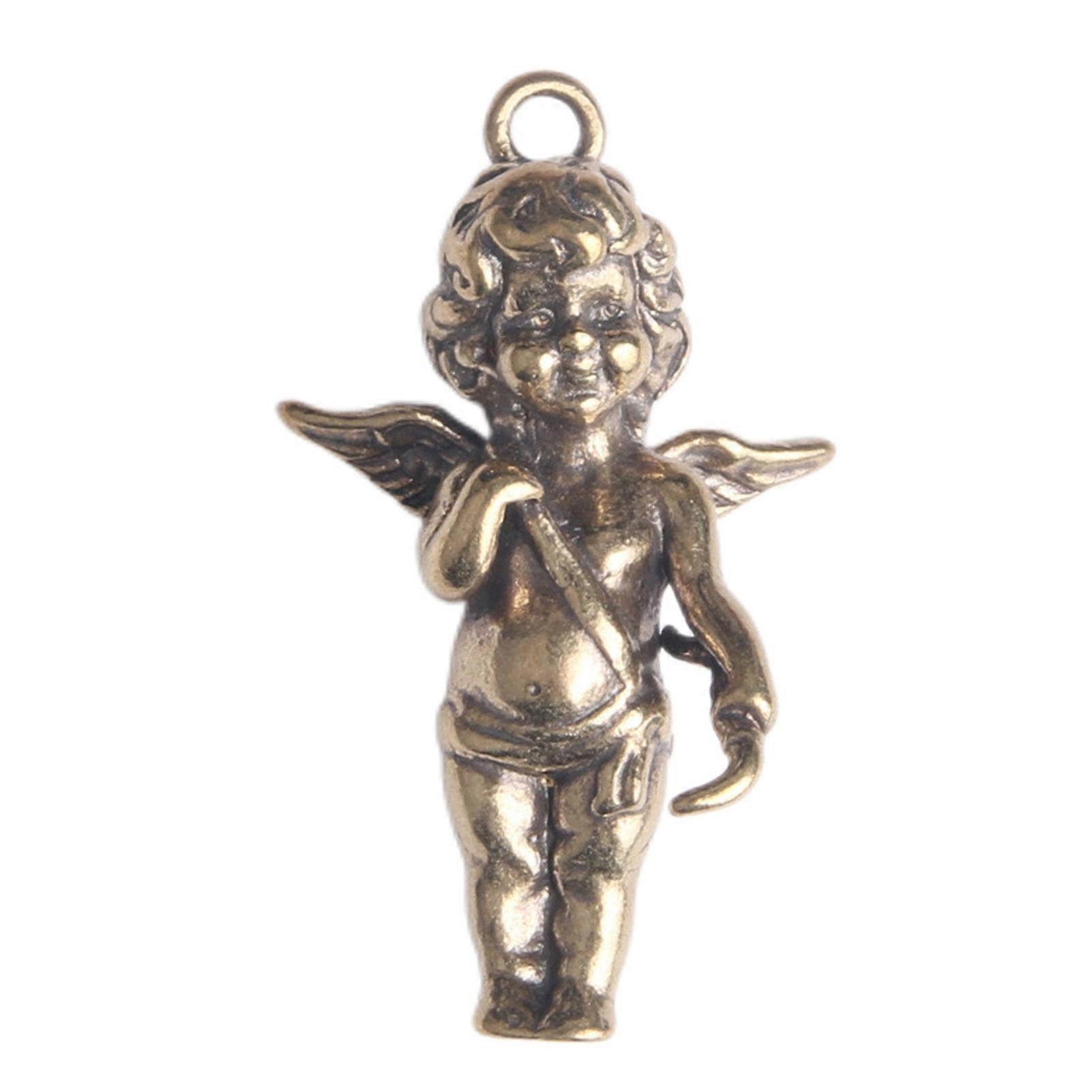 Excellent Workmanship Keychain Widget Vividly Engraved Copper Strong Construction Angel Wings Keyring Decoration for Home