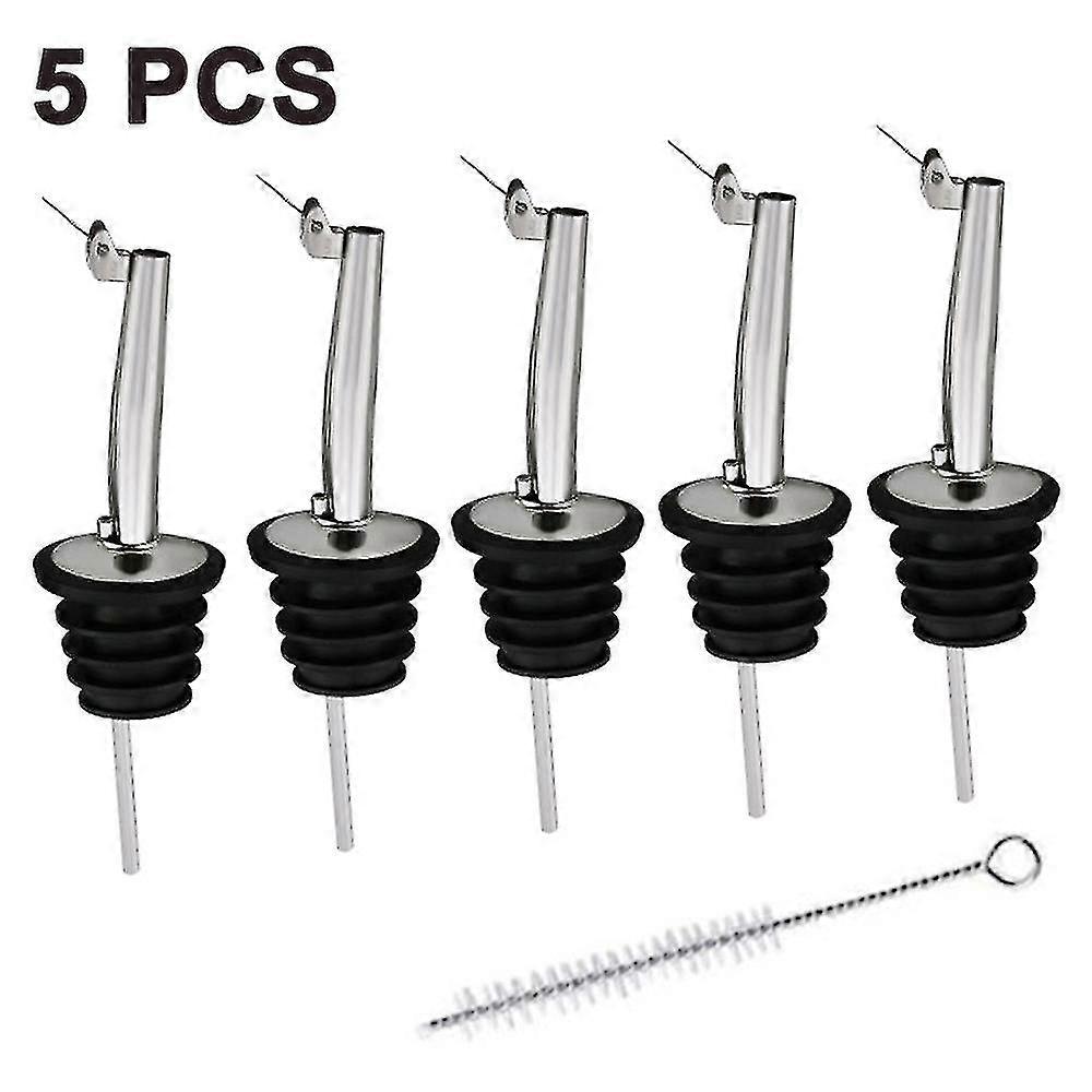 5pcs Stainless Steel Bottle Pourer With Flap