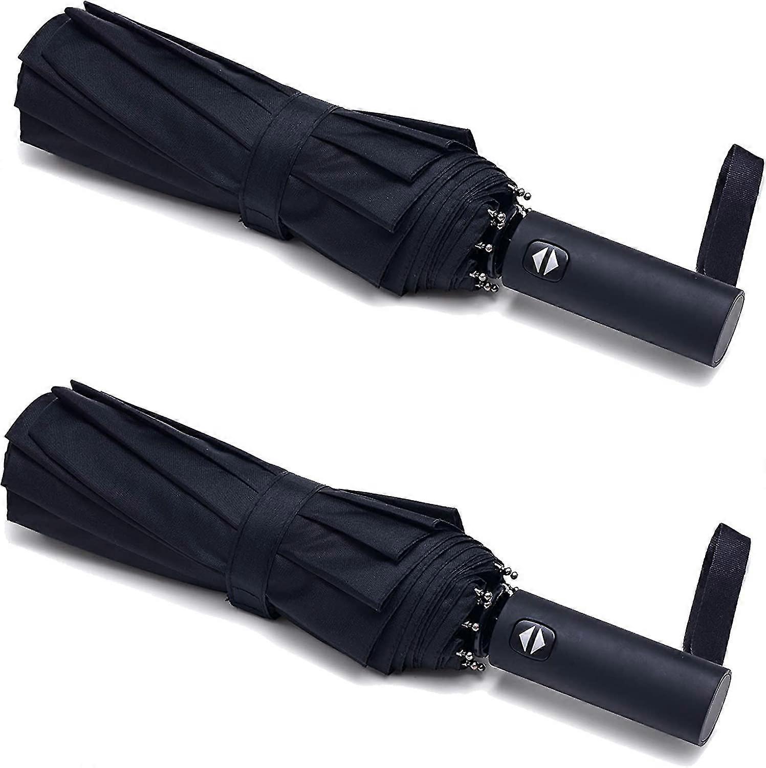 2 Packs Travel Compact Umbrella Windproof Lightweight Automatic Strong And Portable Small Folding