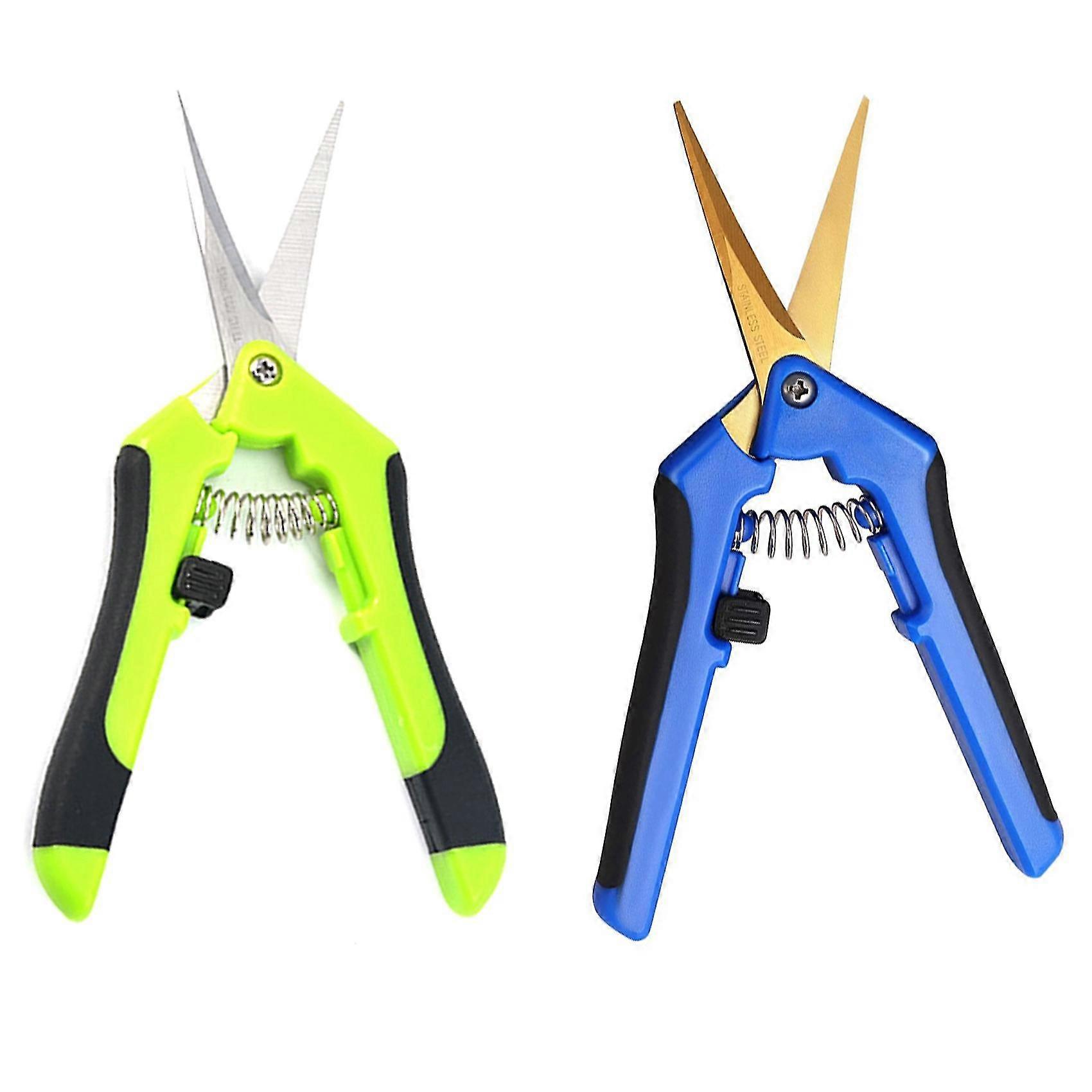 1pcs Garden Stainless Pruning Shears Fruit Picking Scissors & 1pcs Trimmer Scissors With Stainless