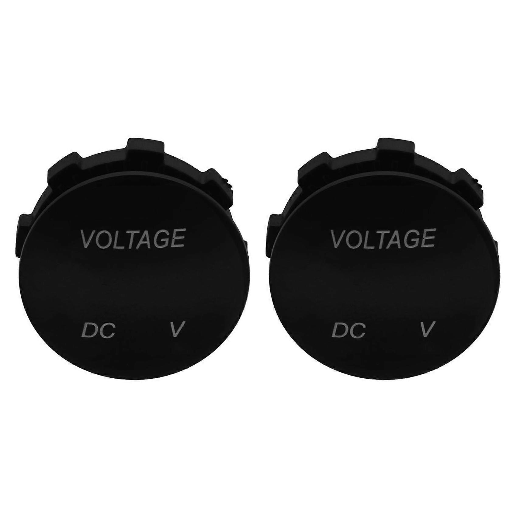 2X Voltage Meter Universal Voltmeter Digital Display Water Resistant LED Green Color for 12V-24V DC