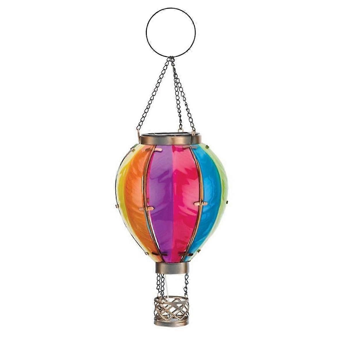 Hot Air Balloon Solar Lantern With Flickering Flame Light, Outdoor Solar Hanging Lights Waterproof