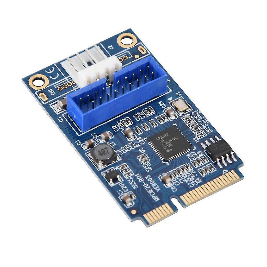 MINI PCI-e to USB3.0 Front 19-Pin Expansion Card 2 Port Desktop Computer Transfer Expansion Card Sm