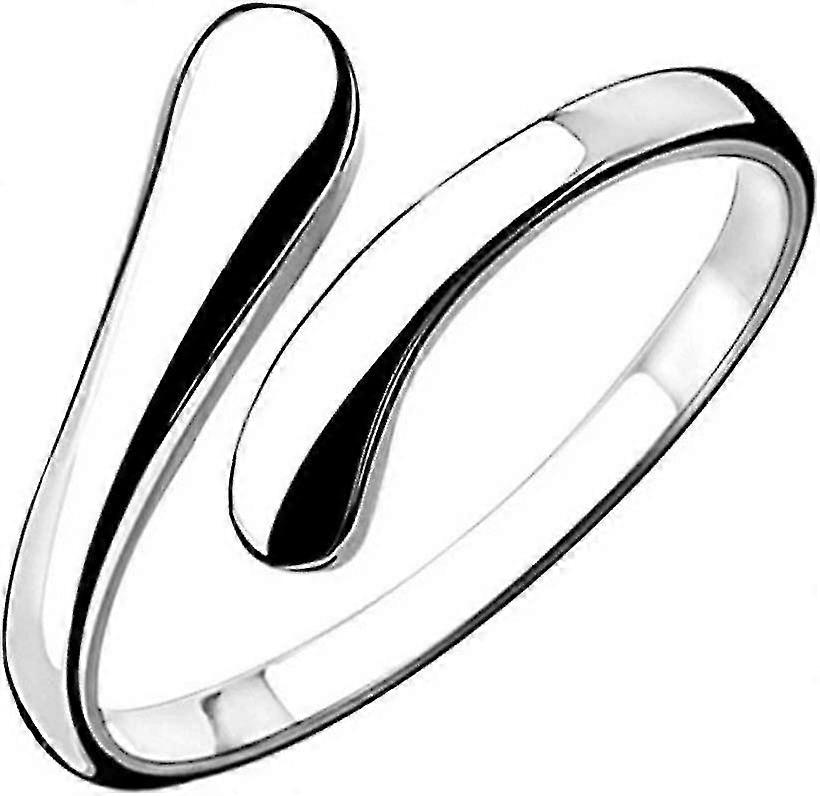 Women'sanniversary Gift 925 Sterling Silver Simple Open Adjustable Rings