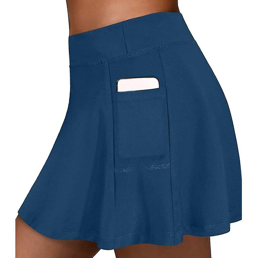 Women Tennis Sports Skirt With Shorts And Inside Pocket