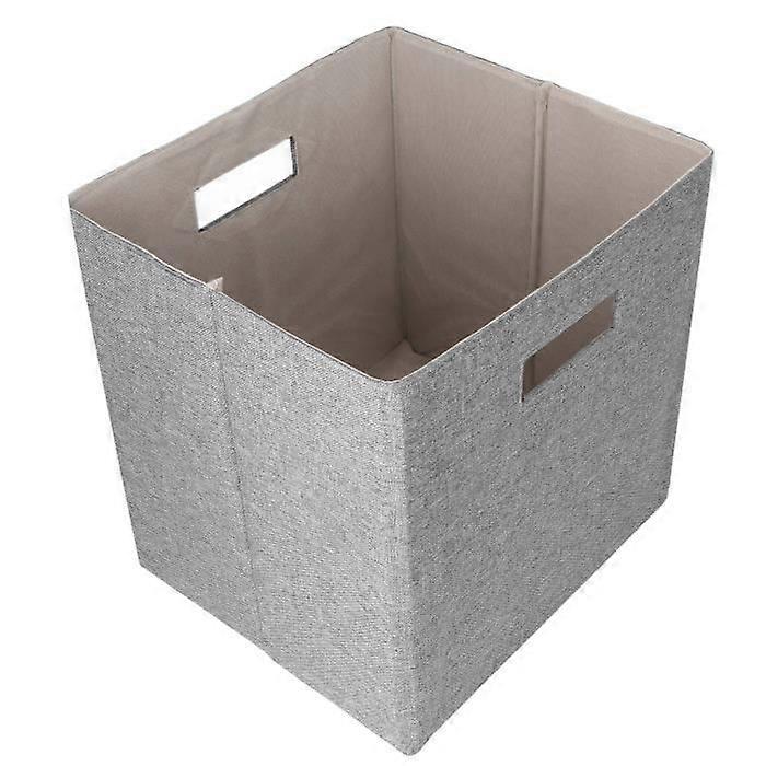Clothes Storage Bin Dark Gray Foldable Storage Box Increase Capacity Handle Design Fabric