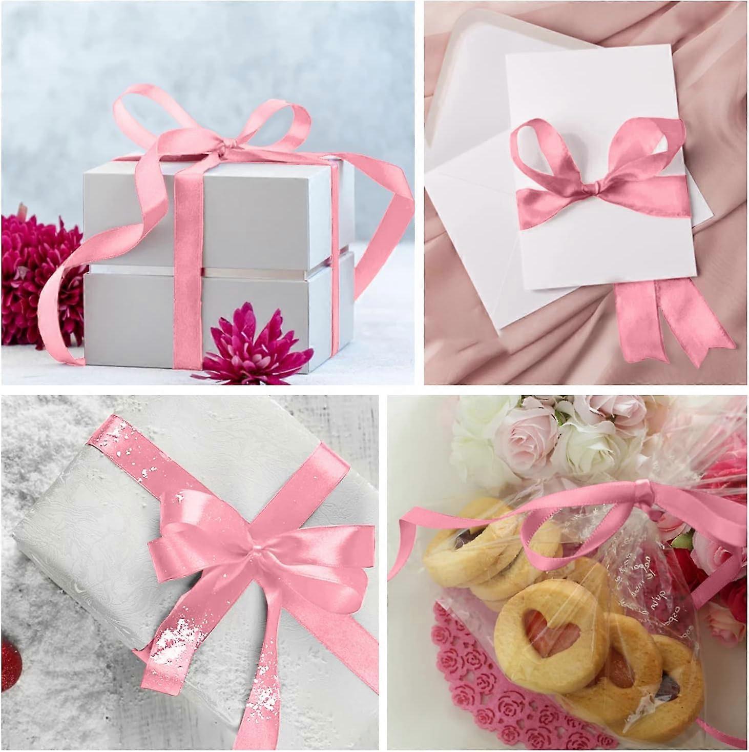 Pink Satin Ribbon, Double Sided Polyester 25mm X 22m(24 Yards) Gift ...
