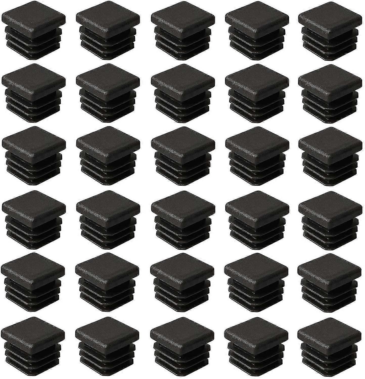 30 Pcs Square Plastic End Caps,20 Mm X 20 Mm Square Plastic Plugs,square Ribbed